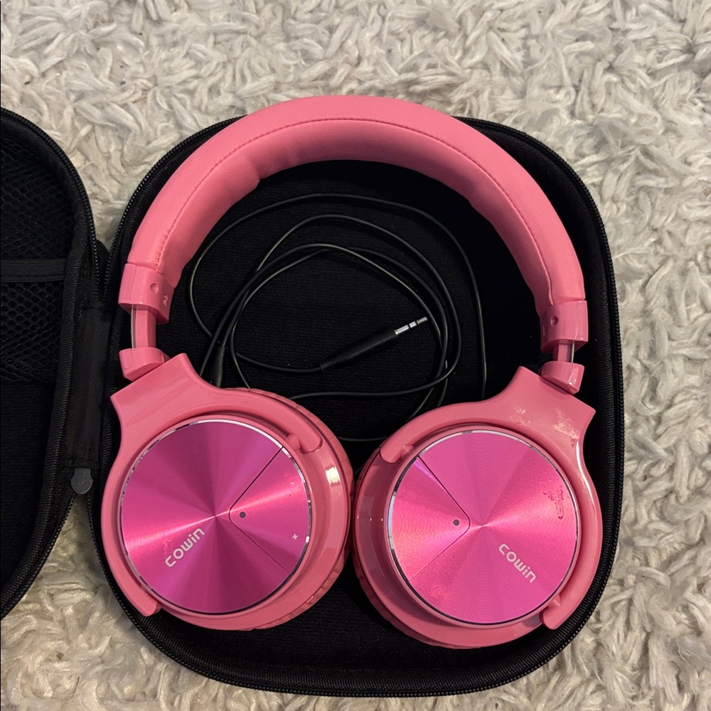 Cowin Pink Over-Ear noise cancellation Headphones